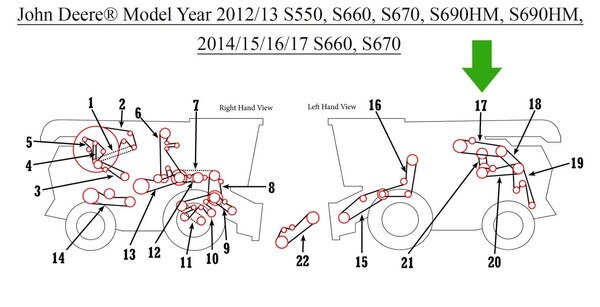 AH160080 Auger Drive Belt Pair JD
